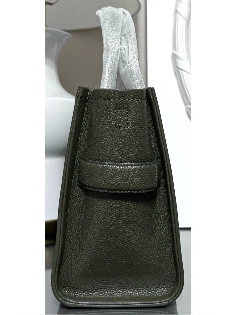 MARC JACOBS Medium Leather Tote Bag, FOREST GREEN - Picture 4 of 14